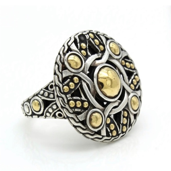 ♦️SALE♦️JOHN HARDY Bulan Coin Ring, 22kt Gold & Silver - Picture 2 of 11